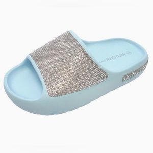 Light Blue Rhinestones with Bling Sandal Wild Diva Size 6